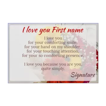 card wishes flower love red yellow 