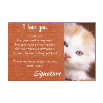 card wishes cat brown love 