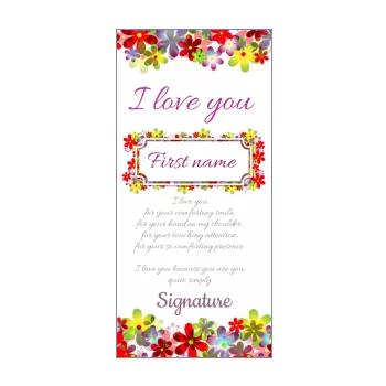 card wishes flower love mauve red 