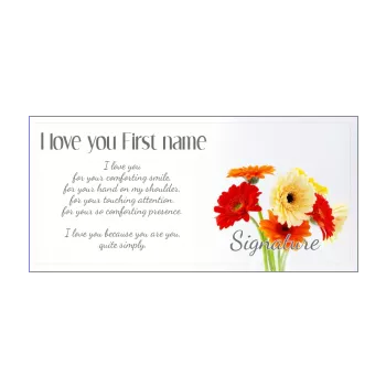 card wishes flower love orange red yellow 