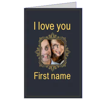 Card Wishes Elegant Grey Love with photo virtual