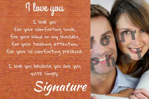 Card Wishes Brown Love with photo template