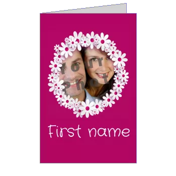 Card Wishes Flower Love Mauve with photo template