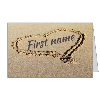 Card Wishes Heart Beach Brown virtual