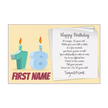 happy birthday card 18 years old candle drawing 