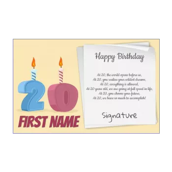 happy birthday card 20 years drawing jewelry 