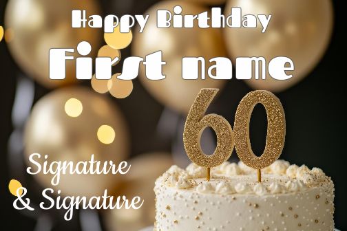 Happy Birthday Card 60 Years virtual free