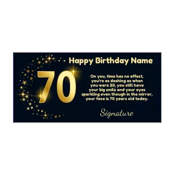 happy birthday card 70 years golden star 