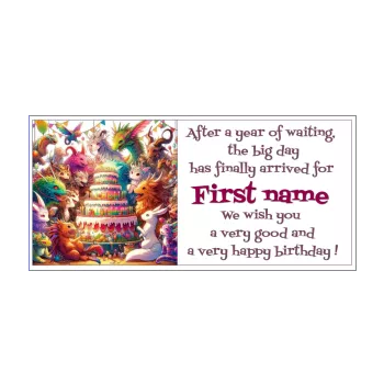 happy birthday card manga cake kid pokemon animals 