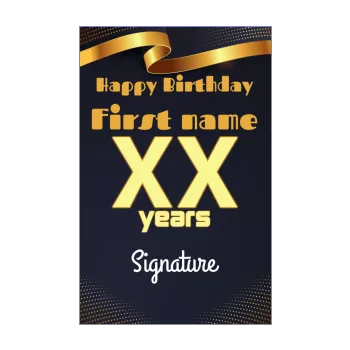 happy birthday card 10 years 18 years old 20 years 30 years 40 years 50 years 60 years 70 years 80 years golden 90 years blue 