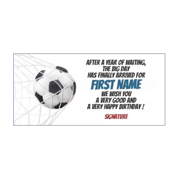 happy birthday card soccer balloon black kid white 