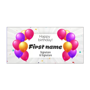 happy birthday card balloon mauve red yellow 