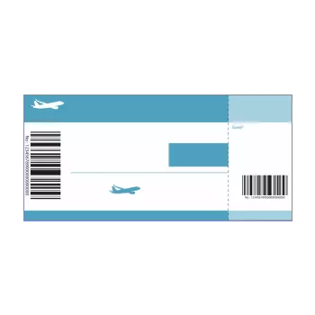happy birthday card ticket plane blue 