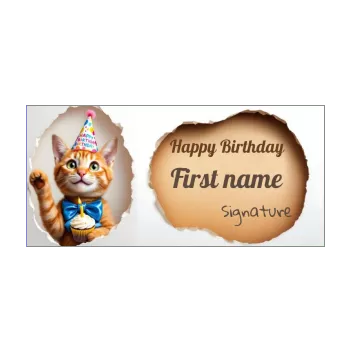happy birthday card cat cake kid animals 