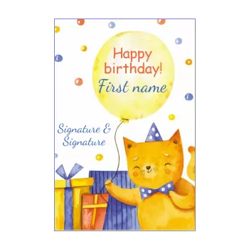 happy birthday card gift cat baby kid animals 