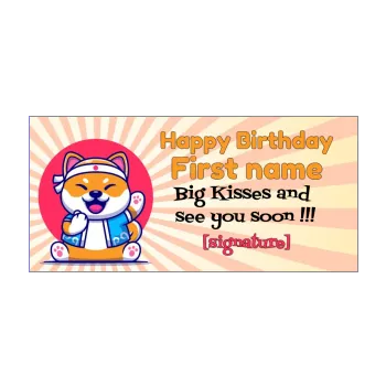 happy birthday card manga dog drawing japan 