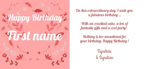 Happy Birthday Card Flower Rose free template