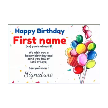 happy birthday card balloon drawing kid 