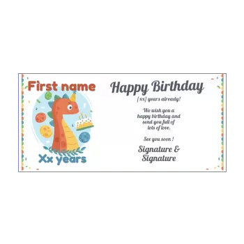 happy birthday card dinosaur baby candle drawing jewelry kid 