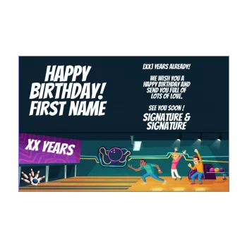 happy birthday card bowling blue drawing kid 