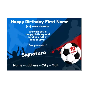 happy birthday card soccer blue kid red sport white 