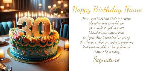Happy Birthday Card 30 Years free template