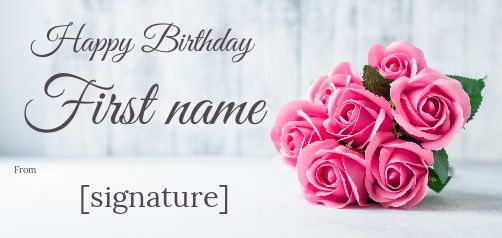 Happy Birthday Card Flower Rose free template