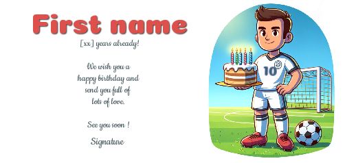 Happy Birthday Card Soccer Balloon virtual free