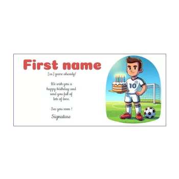 happy birthday card soccer balloon cake candle kid 