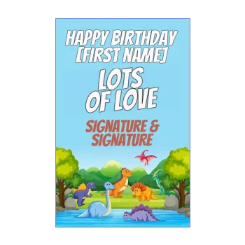 happy birthday card dinosaur water drawing kid 
