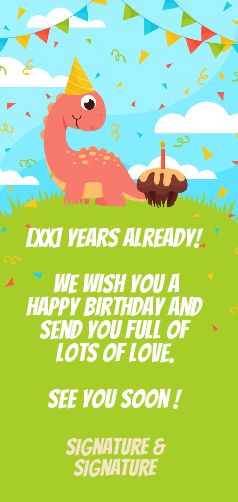 Happy Birthday Card Dinosaur Cake virtual free