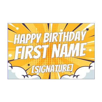 happy birthday card manga cloud drawing yellow 