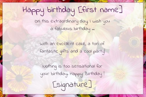 Happy Birthday Card Flower Mauve free template
