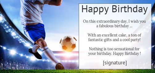Happy Birthday Card Soccer Balloon free template