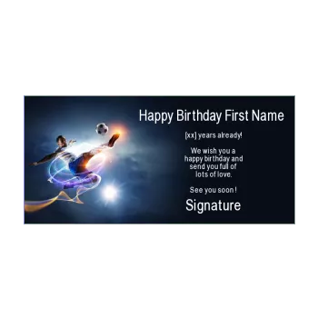 happy birthday card soccer balloon black kid light 