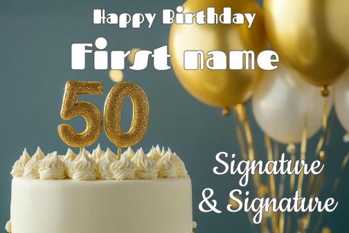Happy Birthday Card 50 Years free template