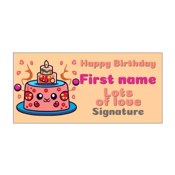 happy birthday card manga cake candle drawing japan kid 