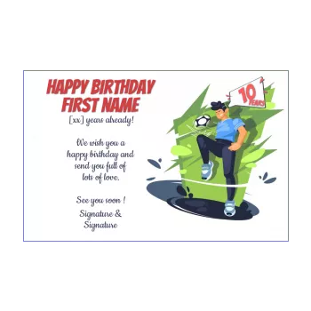 happy birthday card soccer balloon drawing kid sport 