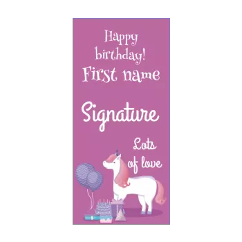 happy birthday card gift unicorn balloon kid mauve animals 