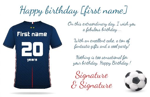 Happy Birthday Card Shirt Soccer free template