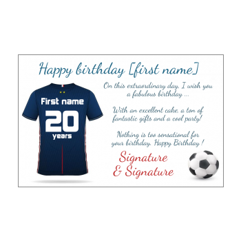 Free Soccer Birthday Card to print