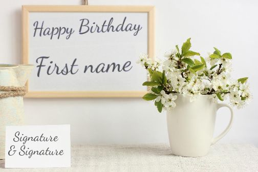 Happy Birthday Card Board Flower virtual free