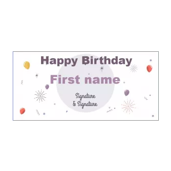 happy birthday card balloon grey mauve 