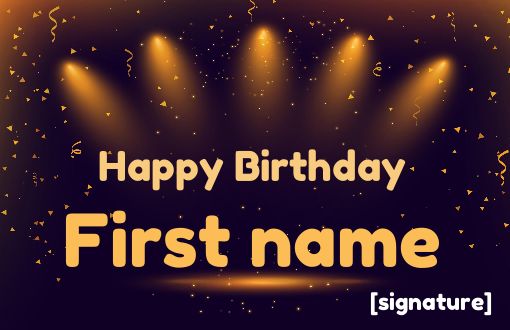Happy Birthday Card Black Light free template
