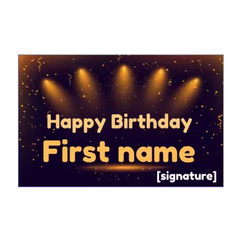 happy birthday card black light orange 