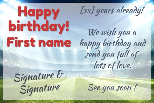 Happy Birthday Card Soccer Kid virtual free