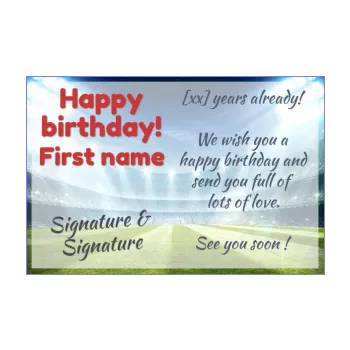 happy birthday card stadium soccer kid light 