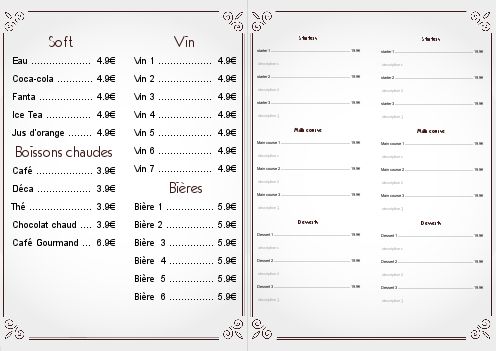 Verso Card Restaurant Beer Brown Elegant template