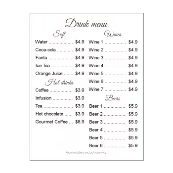 card restaurant beer elegant white wine alcohol 