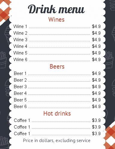 Card Restaurant Beer Snack Foodtruck template